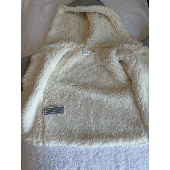 Mango Unisex Baby Padded Fleece Gray toggle button Cardigan hoodie Sz-12-18 M - Picture 3 of 8